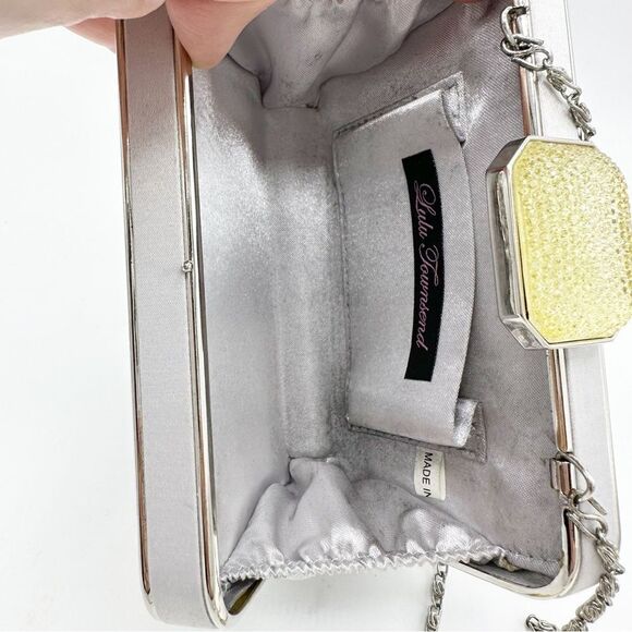 Lulu Townsend Designer Minaudiere Handbag‎ Coin Purse Rhinestone Silver Clutch - Picture 12 of 13
